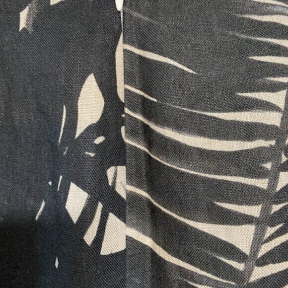 J Crew Tropical Print Women's Black Beige Linen Pencil Skirt Size 2 - Picture 6 of 9